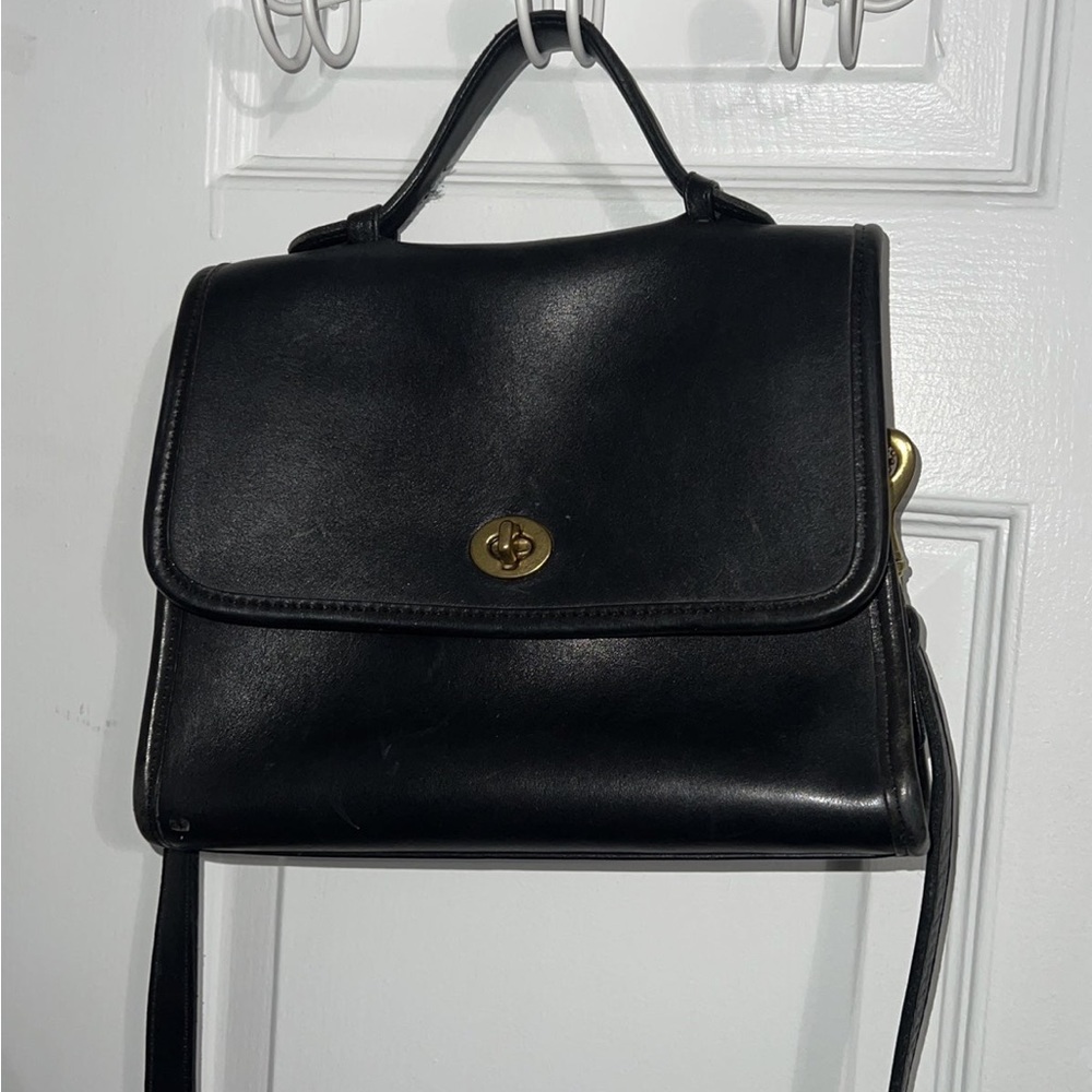 Vintage Coach Court Bag in Black